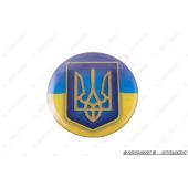 Наклейка   герб на флаге Украины   (7x6см, силикон)   (#2)   (#SEA)