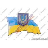 Наклейка   герб на флаге Украины   (9,5x7см, силикон)   (#1)   (#SEA)