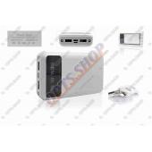 Портативное зарядное устройство Power Bank  20000mAh USB/Type-C + фонарик 2LED белый