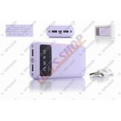 Портативное зарядное устройство Power Bank  20000mAh USB/Type-C +фонарик 2LED  фиолетовый