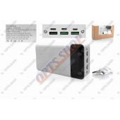 Портативное зарядное устройство Power Bank  40000mAh USB/Type-C 5,9,12V 3A +фонарик 2LED  белый